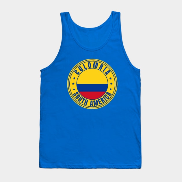 Colombia South America Tank Top by footballomatic